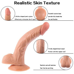 BUY 8 INCH DILDO CURVE FULL SILICONE SEX TOYS IN TIRUPPUR
