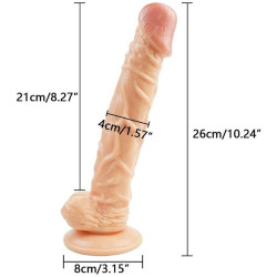 10 Inch Harness Strap on Cock Realistic Flesh Large Dildo Flexible Penis with Powerful Suction Cup for Lesbian Couples