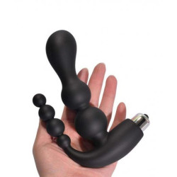 Anal Vagina Black Double Thrust Beaded Vibrator Sex Toys In Kaithal
