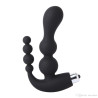 Anal Vagina Black Double Thrust Beaded Vibrator Anal Butt Plug