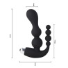 Anal Vagina Black Double Thrust Beaded Vibrator Anal Butt Plug